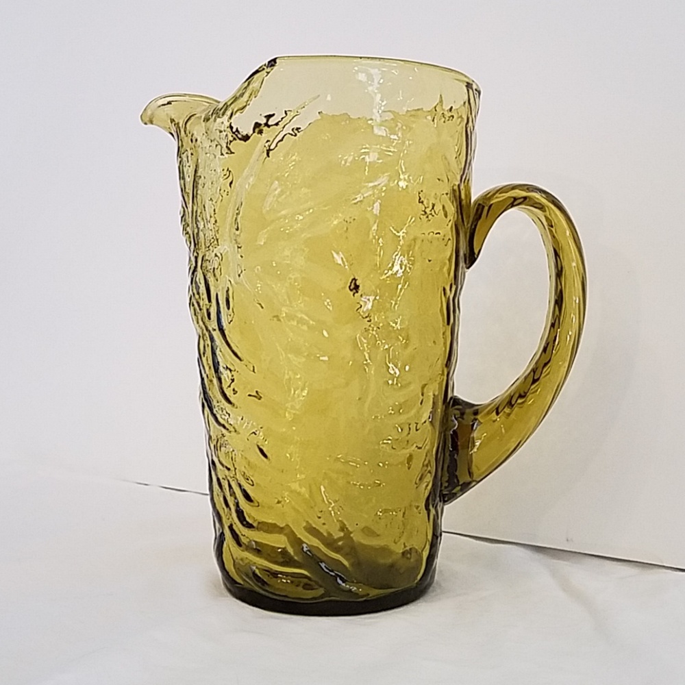 Seneca Morgantown Driftwood Crinkle Green Pitcher - Picture 3 of 5